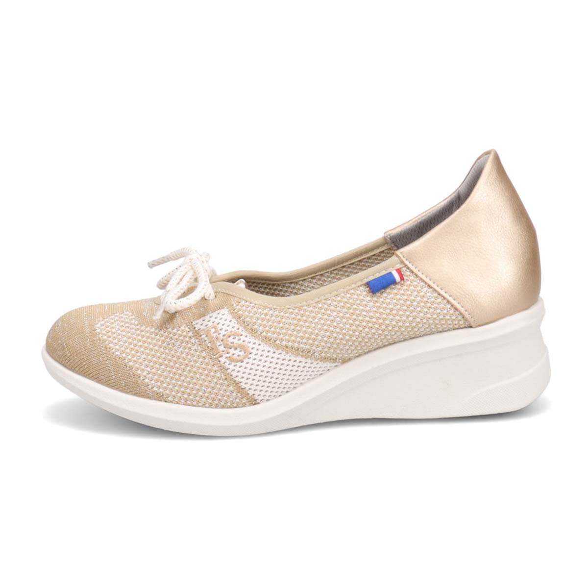 エル スポーツ ELLESPORT ニットショートレースアップシューズ　ESP14709 OAK/IVORY 23.0