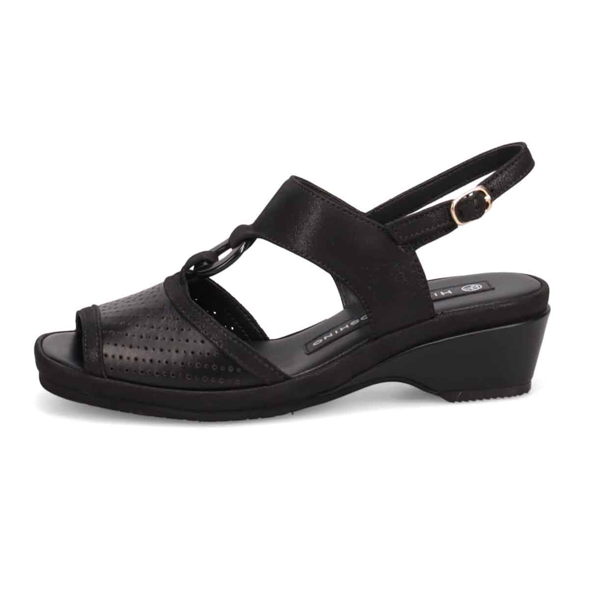 HIROKO KOSHINO バックストラップウェッジサンダル　HKL7528 BLACK M　(23.0～23.5)