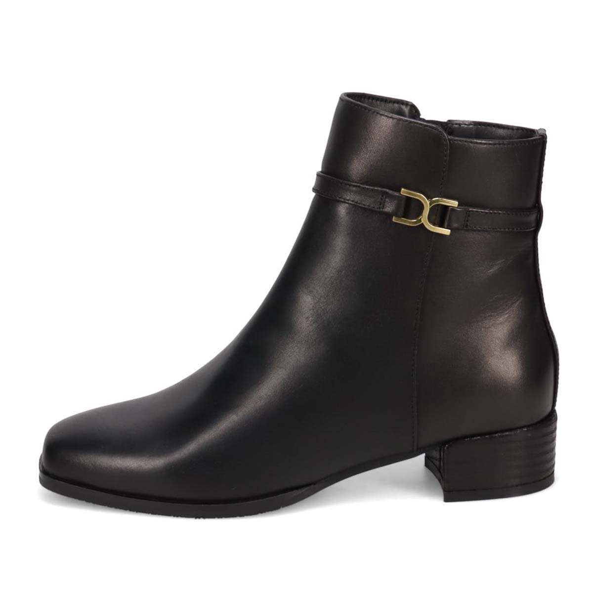 HIROKO KOSHINO 上質な羊革と足首の金具で高級感UP　ショートブーツ　HKL8006 BLACK 23.0