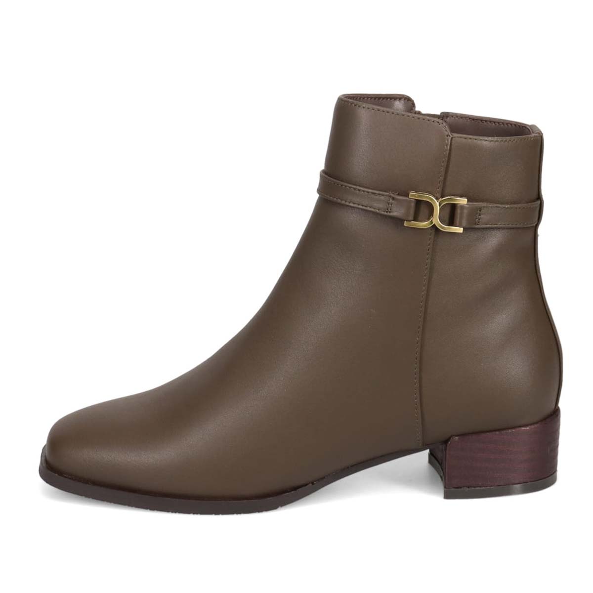 HIROKO KOSHINO 上質な羊革と足首の金具で高級感UP　ショートブーツ　HKL8006 D-BROWN 23.0