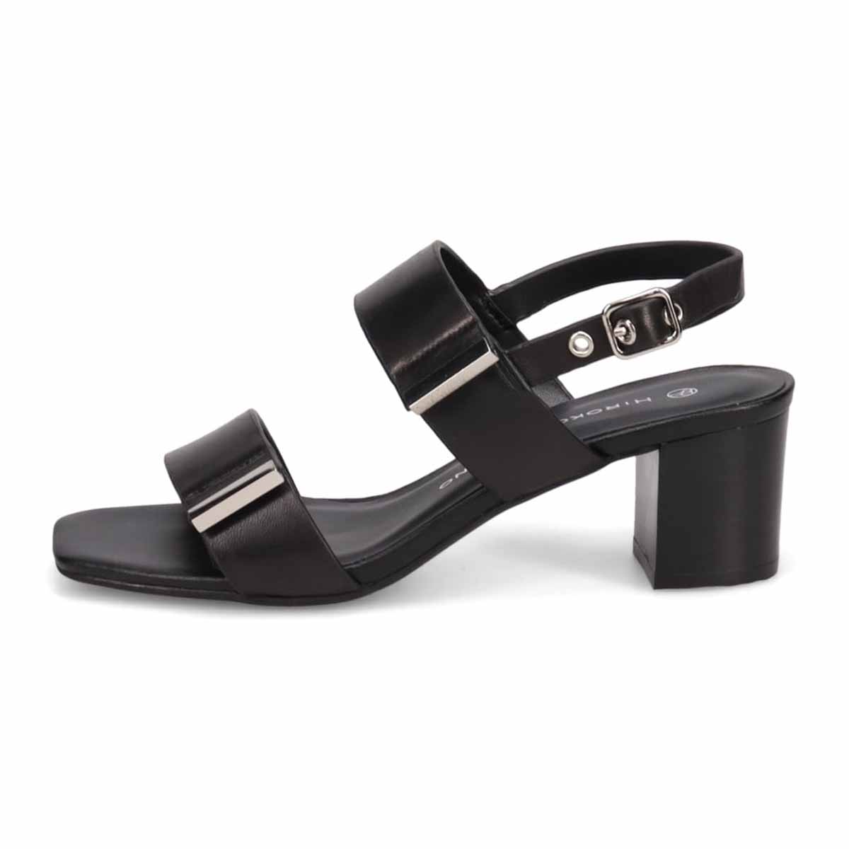 HIROKO KOSHINO 安定の太めヒール バックストラップ 5.5cmヒールサンダル　HKL8009 BLACK 23
