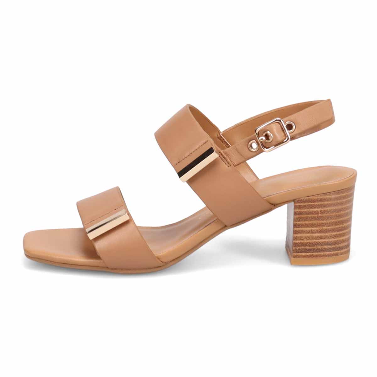 HIROKO KOSHINO 安定の太めヒール バックストラップ 5.5cmヒールサンダル　HKL8009 BROWN 23