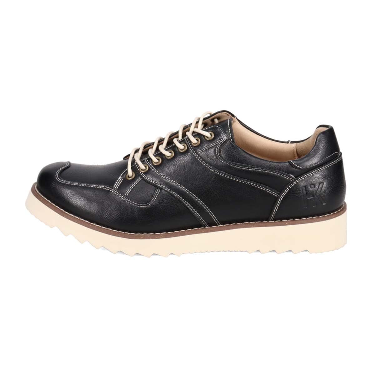 HIROKO KOSHINO HOMME  メンズ こがし系の素材を採用したカジュアルスニーカー　HR5903 BLACK 25.0