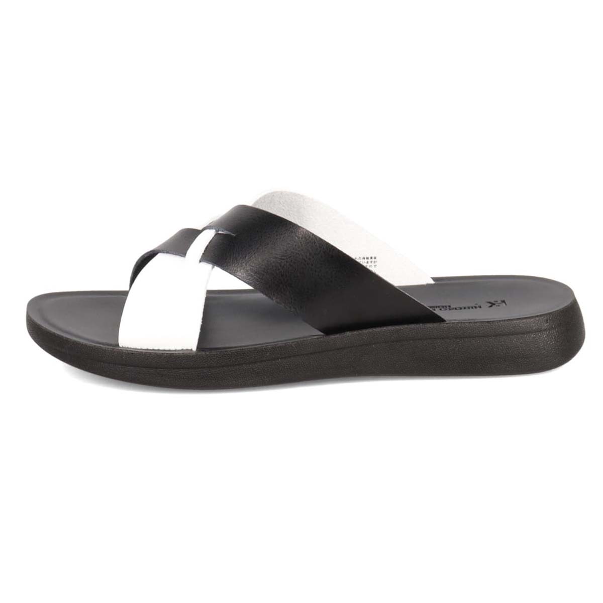 HIROKO KOSHINO HOMME  メンズ フラットサンダル　HR5911 BLACK/WHITE M（25～25.5）