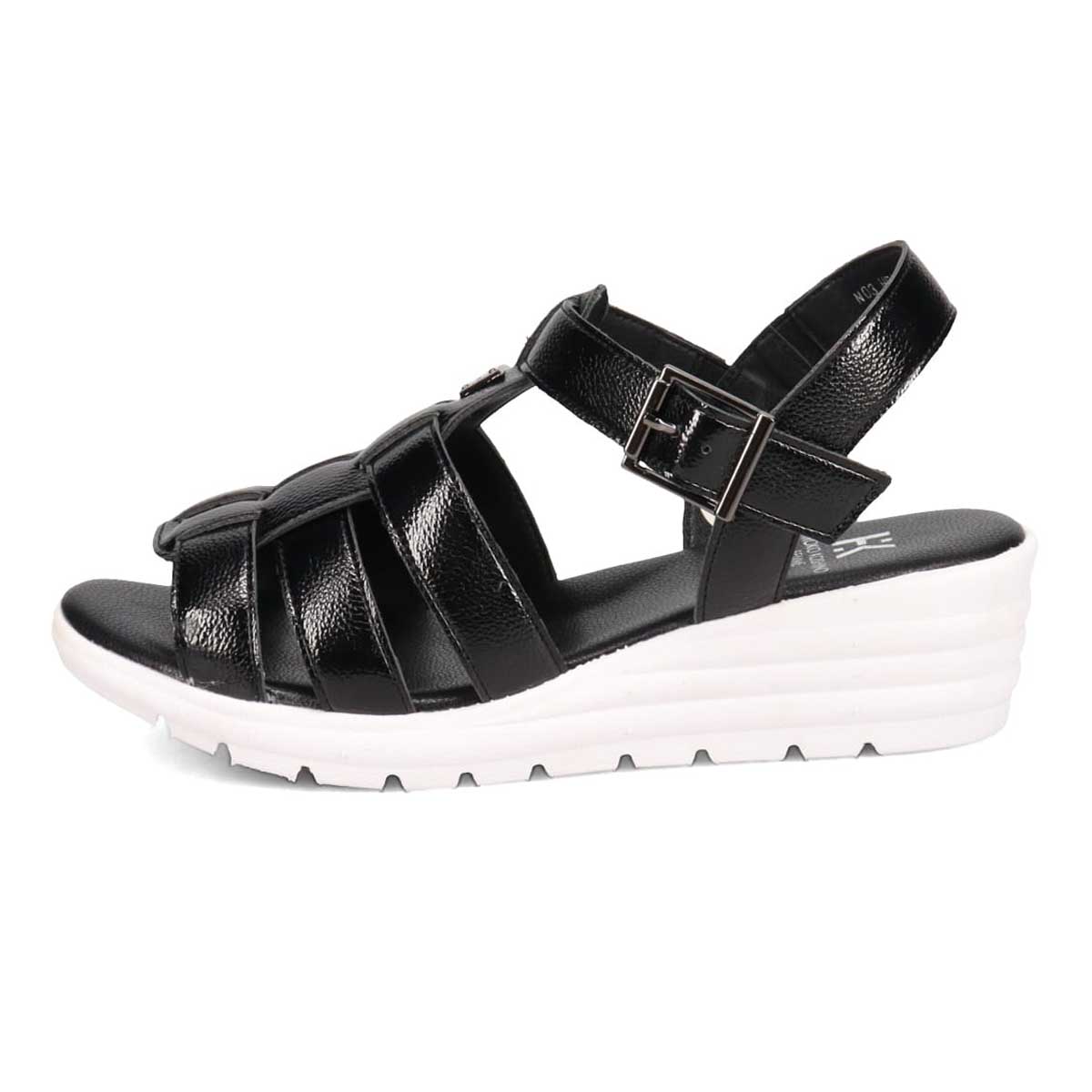 HIROKO KOSHINO FEMME　ウエッジソールグルカサンダル　HRL2006 BLACK M　(23.0～23.5)