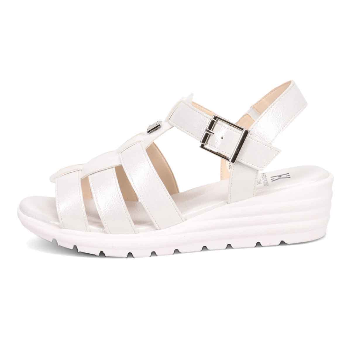 HIROKO KOSHINO FEMME　ウエッジソールグルカサンダル　HRL2006 SILVER M　(23.0～23.5)