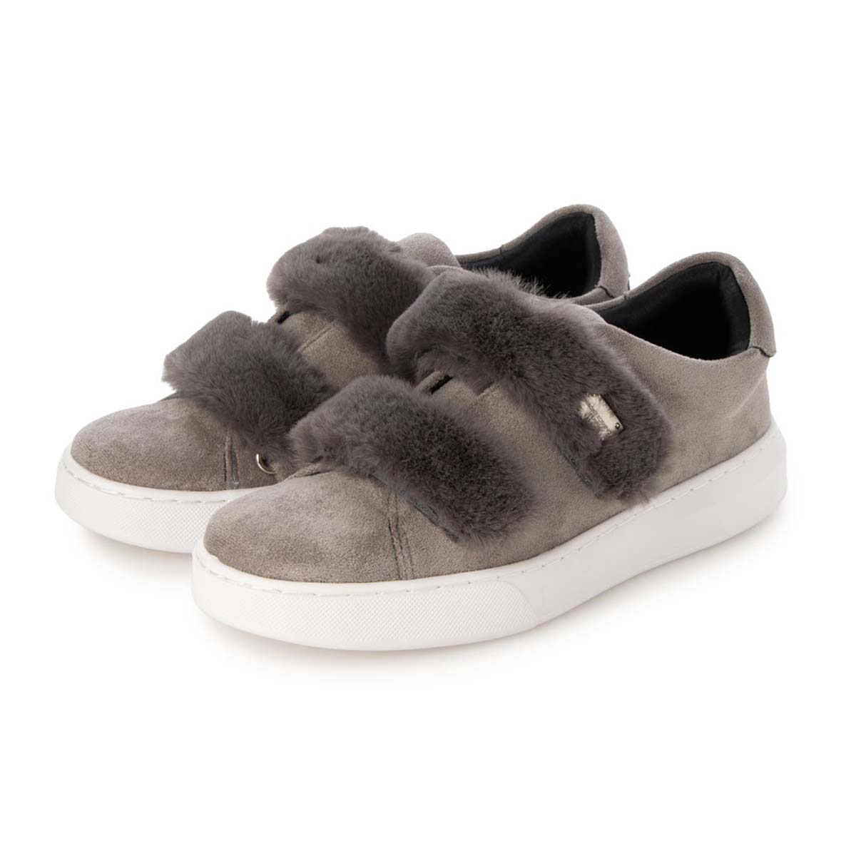 HIROKO KOSHINO FEMME スエード風生地がほっこりとした大人の可愛さのあるスニーカー HRL2030 GRAY 23.0