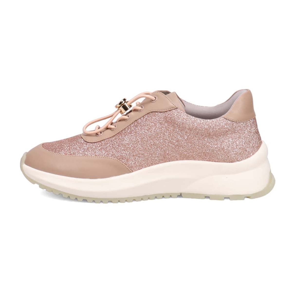 HIROKO KOSHINO FEMME グリッターとラインストーンで華やかなスニーカー　HRL5003 L-PINK 23.0