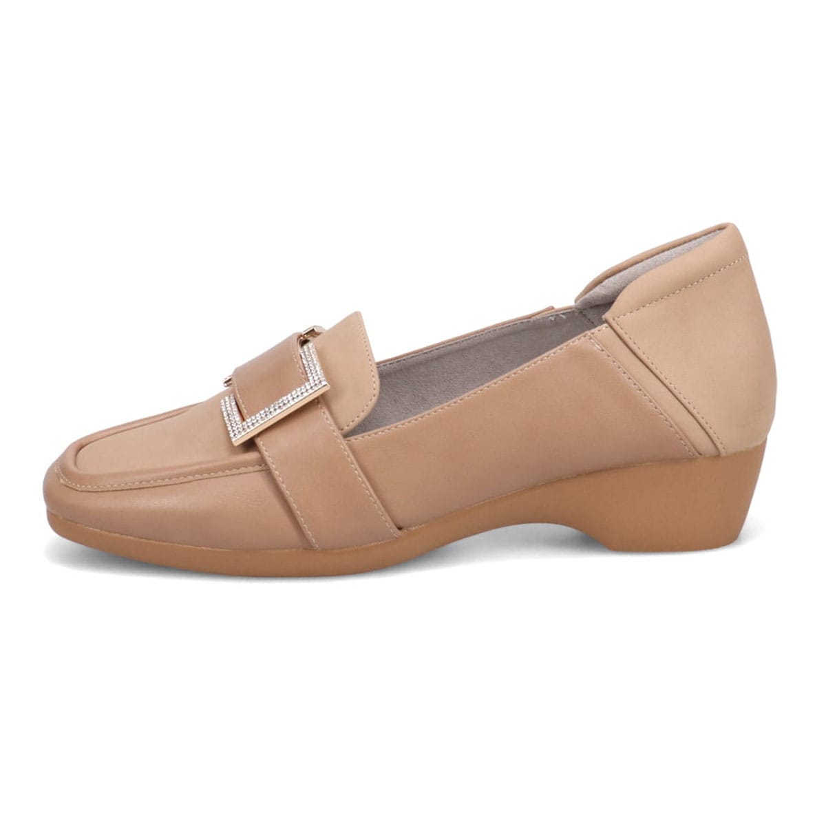 HIROKO KOSHINO FEMME　足元に華やぎと上品さを ヌバック×スムース素材 コンビローファー　HRL5004 D-BEIGE 23.0
