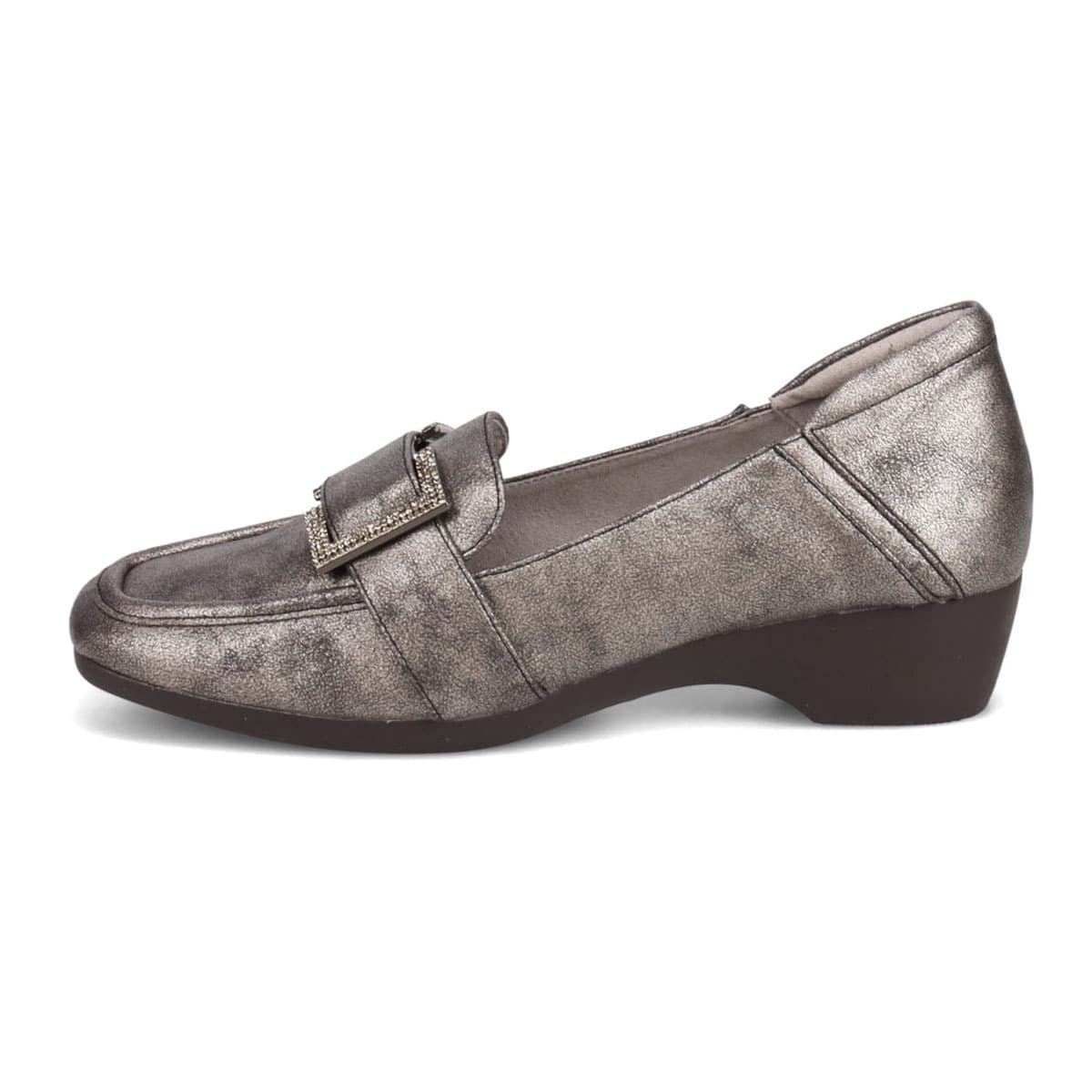HIROKO KOSHINO FEMME　足元に華やぎと上品さを ヌバック×スムース素材 コンビローファー　HRL5004 ETHANE 23.0