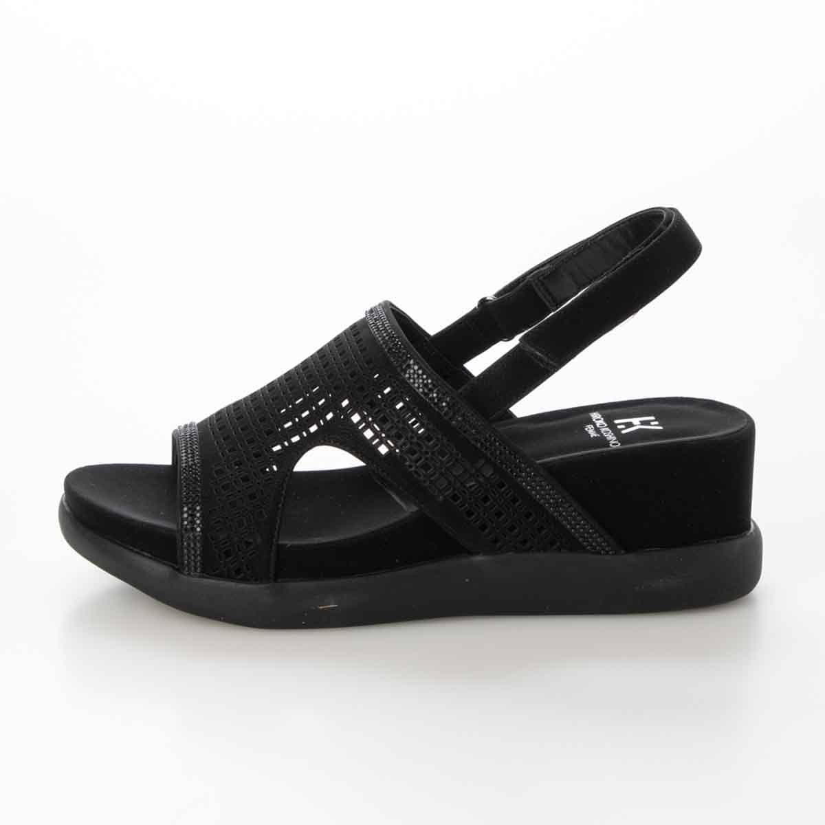 HIROKO KOSHINO FEMME ウェッジサンダル　HRL5010 BLACK M　(23.0～23.5)