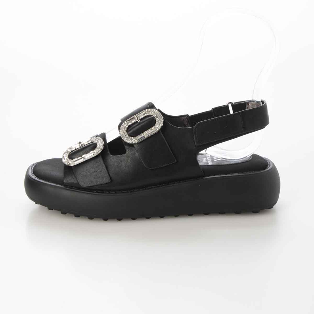 HIROKO KOSHINO FEMME バックル付きサンダル　HRL5011 BLACK M　(23.0～23.5)