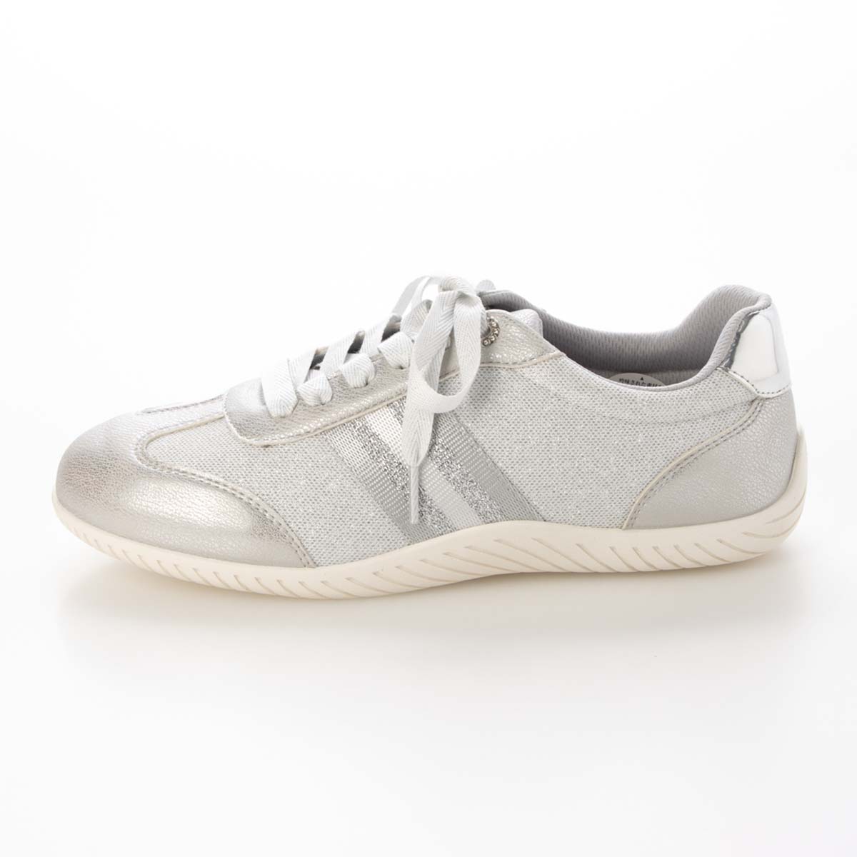 HIROKO KOSHINO FEMME キラキラ輝くメッシュに心躍る。バレエスニーカー　HRL7000 SILVER 23.0