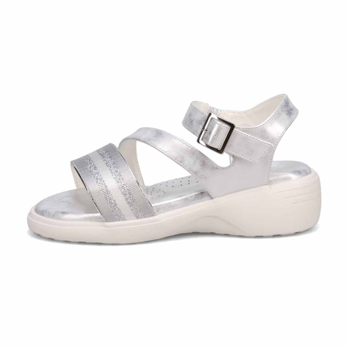HIROKO KOSHINO FEMME スポーティーを華やかに。キラキラ輝くコードで魅せる大人スポーツサンダル　HRL7001 SILVER M　(23.0～23.5)