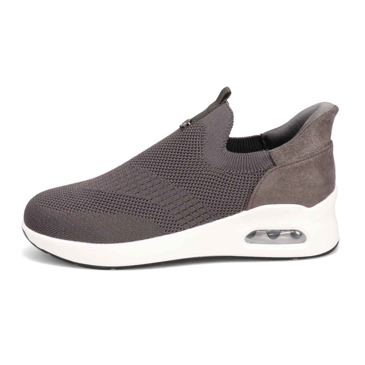 HIROKO KOSHINO FEMMEシンプルニットのスリッポンスニーカー HRL9000 D-GRAY 23.0