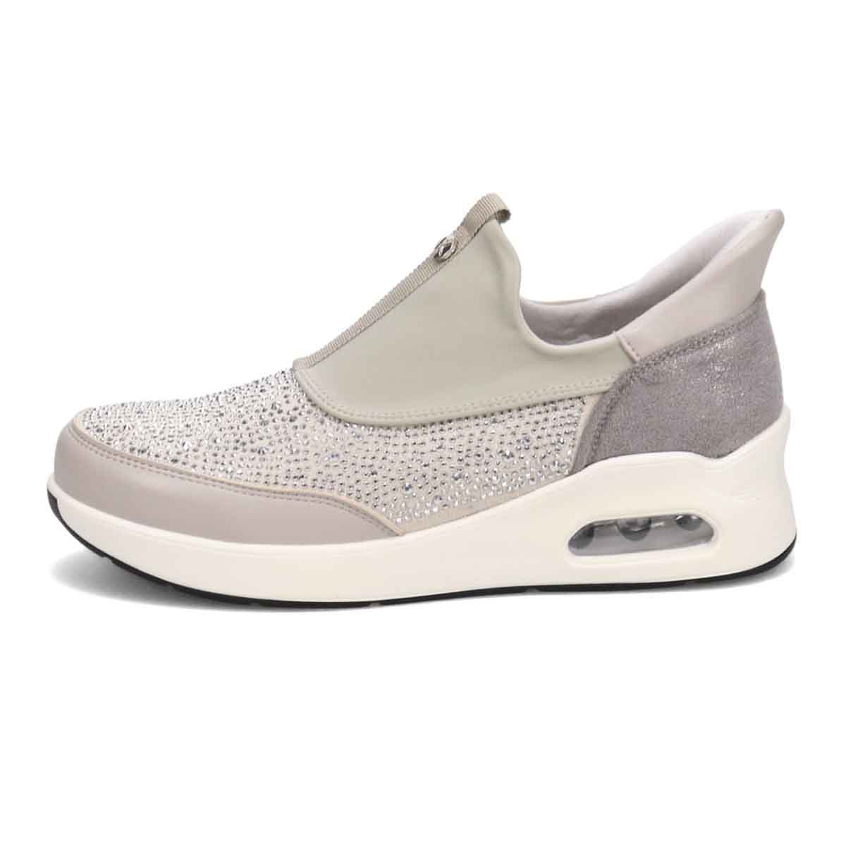【撥水加工】HIROKO KOSHINO FEMME 大人のクイックフィットスニーカー HRL9001 SILVER 23
