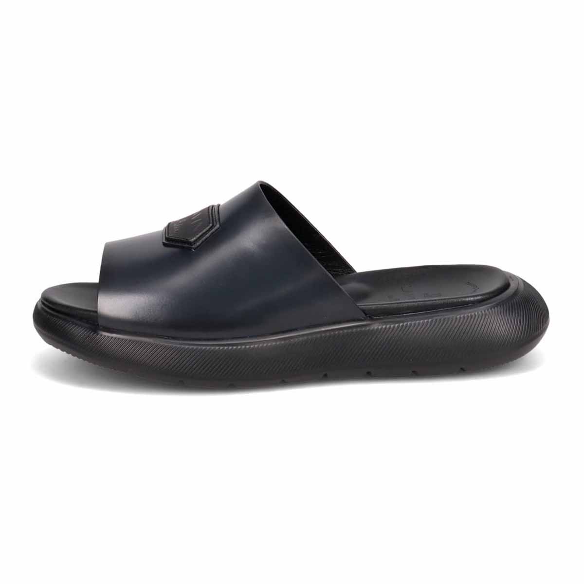 ランバンオンブルー LANVIN en Bleu 「リカバリーインソール」搭載で指圧効果により血行を115％促進。レザースライドサンダル　LB3511XR D-GRAY M