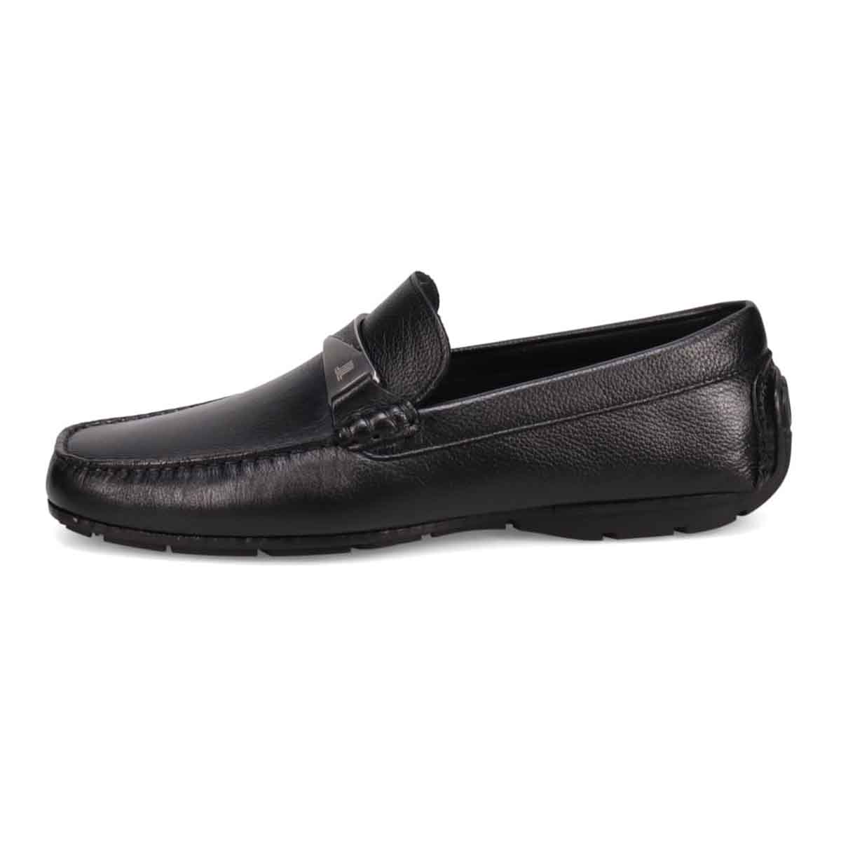 ランバンコレクション LANVIN COLLECTION 「Recovery Shiatsu Insole」搭載で指圧効果により血行をよくする。メタルパーツ付きスリッポンローファー　LV1018XR BLACK 25.0