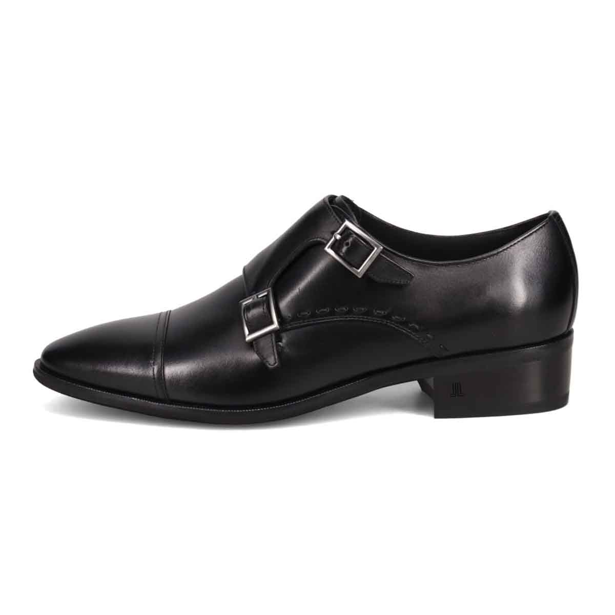 ランバンコレクション LANVIN COLLECTION 「Recovery Shiatsu Insole」搭載で指圧効果により血行をよくする。ダブルモンクストラップドレスシューズ　LV1021XR BLACK 25.0