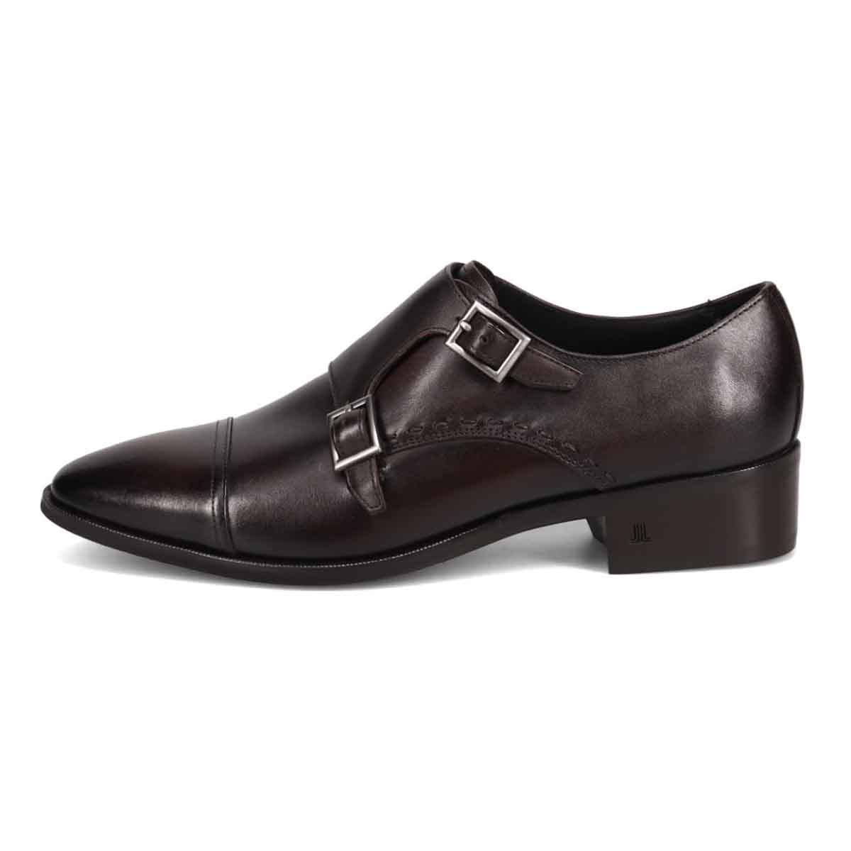 ランバンコレクション LANVIN COLLECTION 「Recovery Shiatsu Insole」搭載で指圧効果により血行をよくする。ダブルモンクストラップドレスシューズ　LV1021XR D-BROWN 25.0
