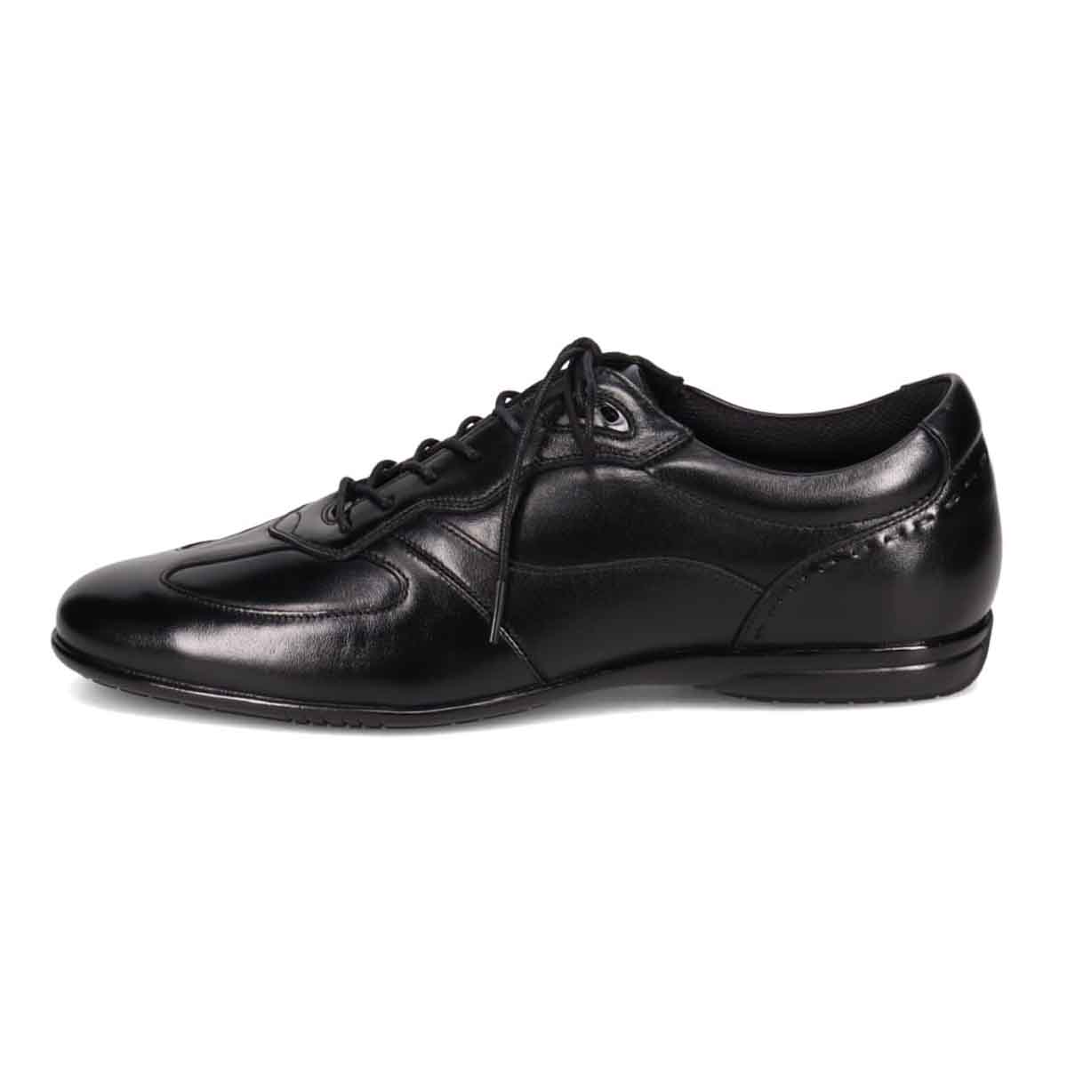 ランバンコレクション LANVIN COLLECTION 「Recovery Shiatsu Insole」搭載で指圧効果により血行をよくする。軽快な履き心地のレースアップレザーカジュアルシューズ　LV1024XR BLACK 25