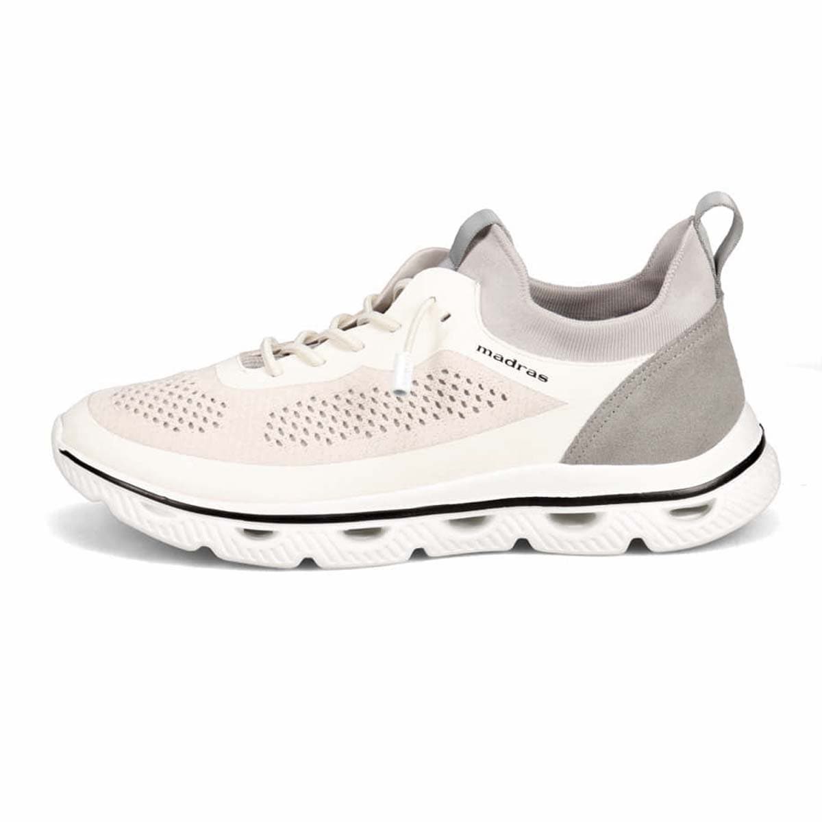 マドラス madras metaインソール搭載シューズ  カジュアル ニットスニーカー　M593MT WHITE/L-GRAY M(25.0cm～25.5cm)