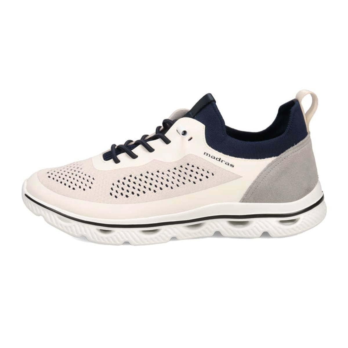 マドラス madras metaインソール搭載シューズ  カジュアル ニットスニーカー　M593MT WHITE/NAVY M(25.0cm～25.5cm)
