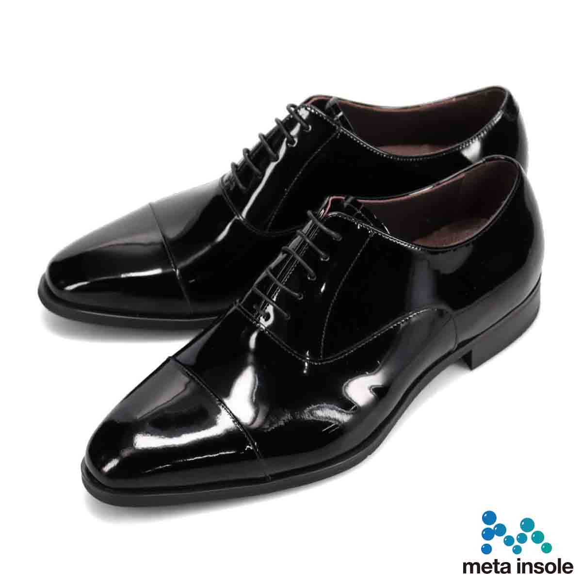 マドラス madras 特許 リカバリーメタインソール搭載シューズ  秀逸さ光る、エントリーモデル　内羽根ストレートチップ・ビジネスシューズ　M600MT BLACK-ENAMEL 25.0