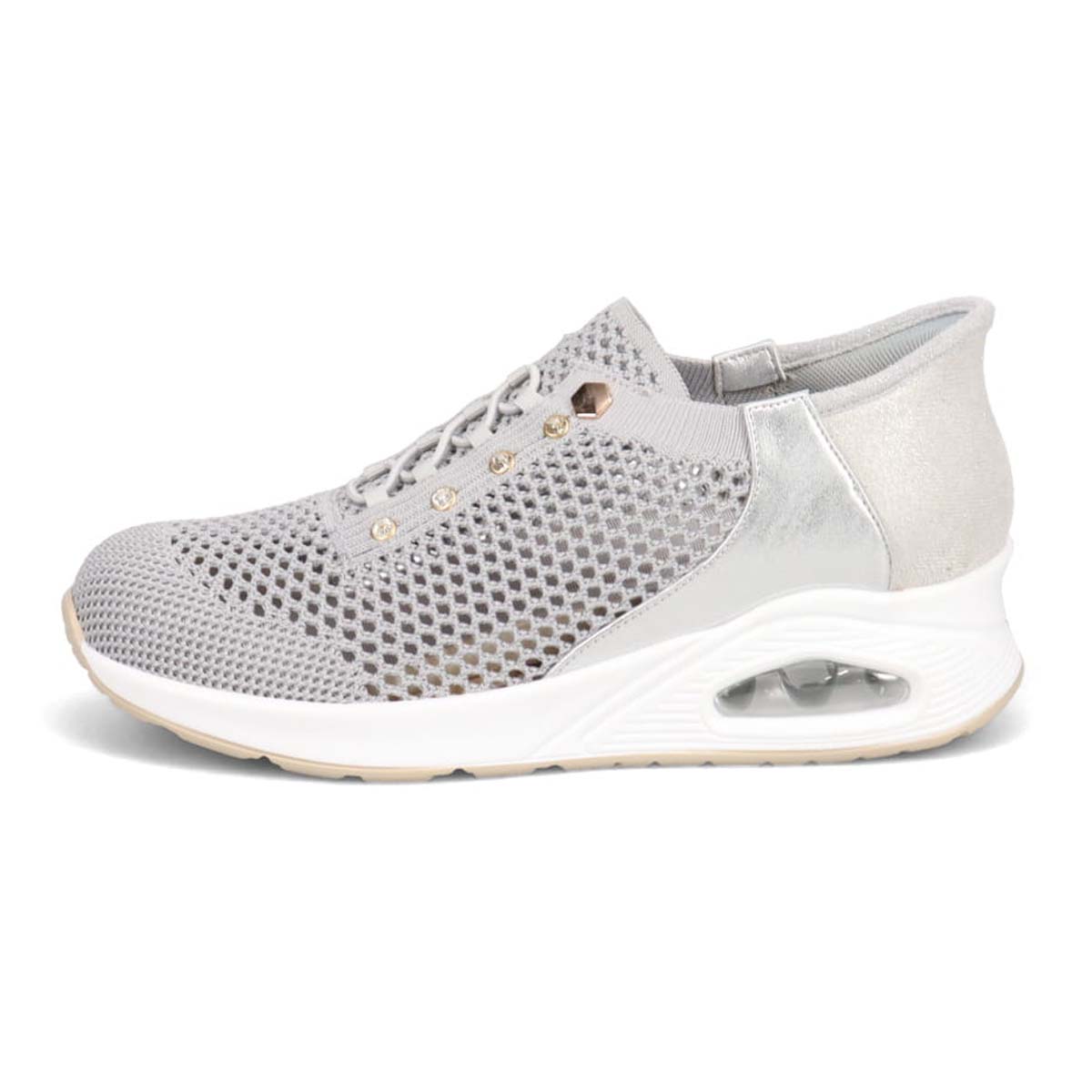 ミッシーデミッシー missy des missy スッと履ける ビジューニットスニーカー　MMD6202 GRAY 23.0