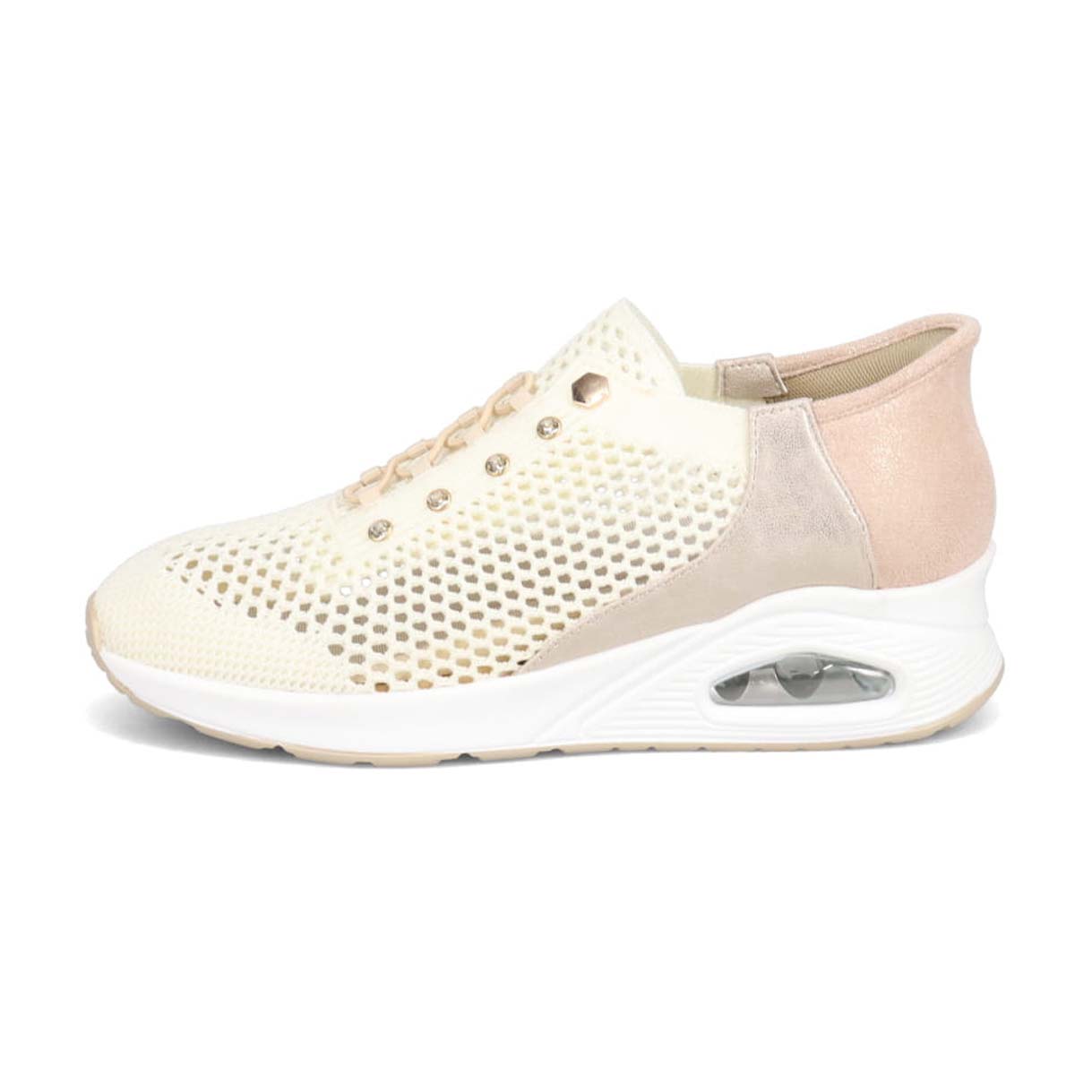 ミッシーデミッシー missy des missy スッと履ける ビジューニットスニーカー　MMD6202 IVORY 23.0