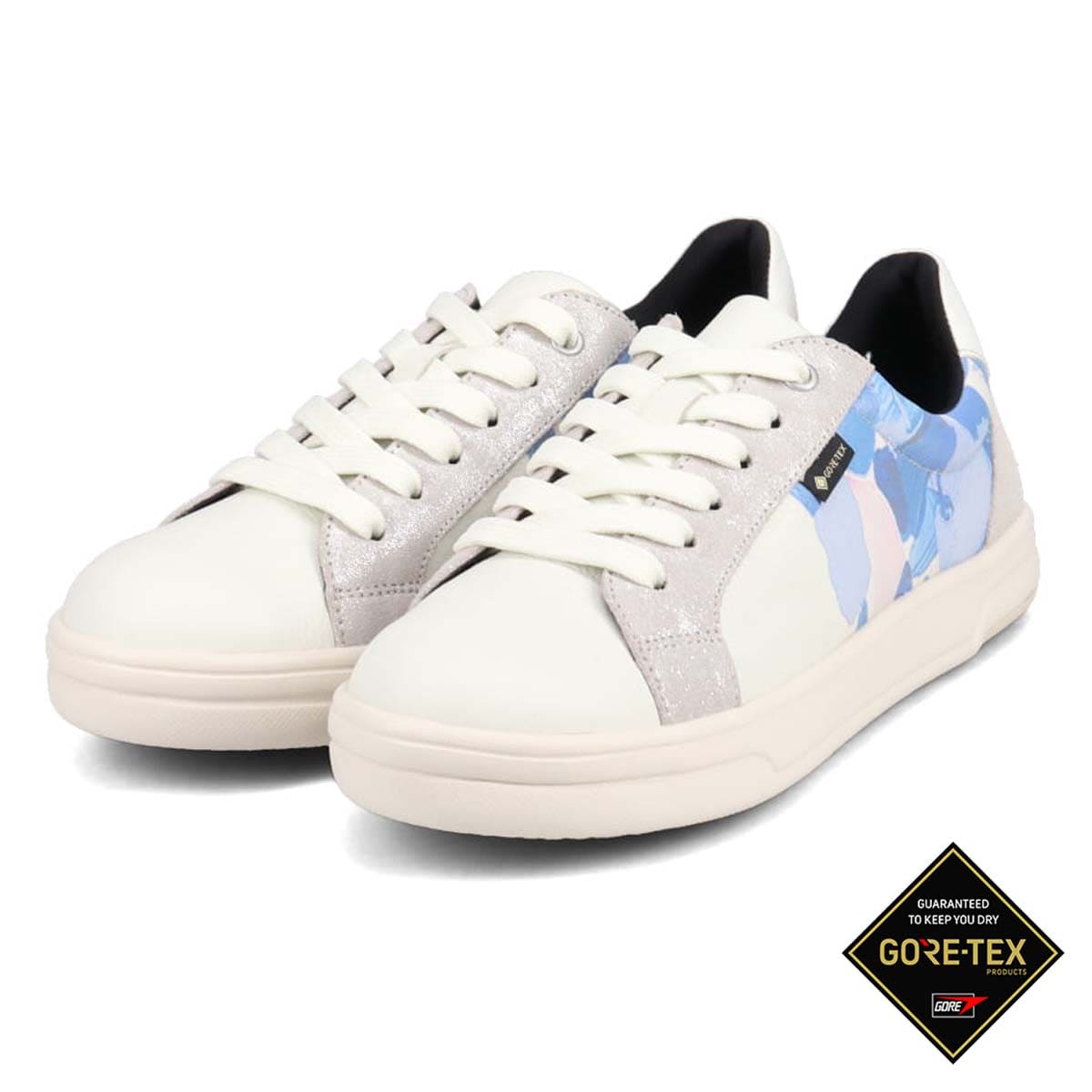 【GORE-TEX】マドラスウォーク madras Walk  マルチプリントレースアップ レザースニーカー  MWL1022B GRAY-PR 23.0