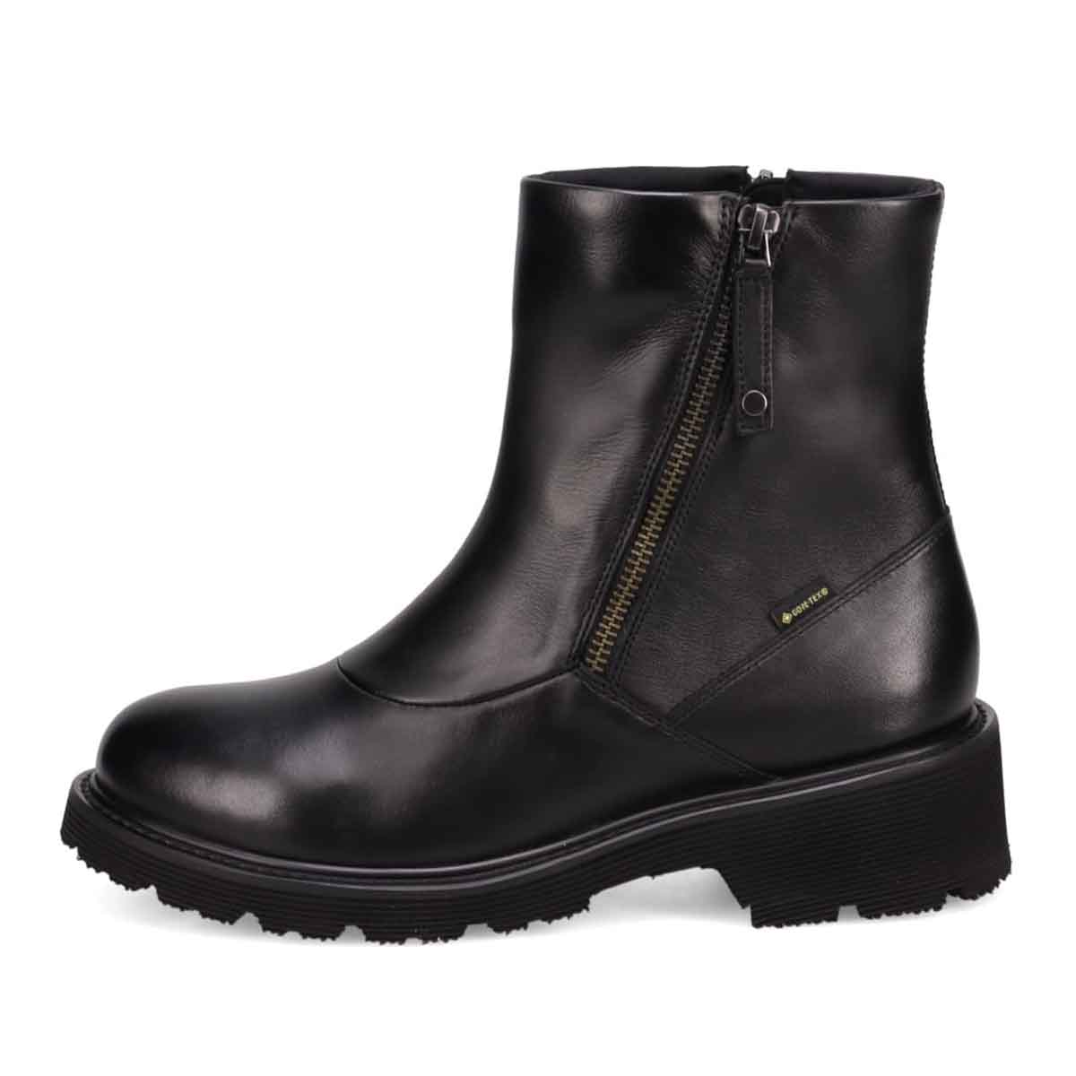 【GORE-TEX】マドラスウォーク madras Walk 「Recovery Shiatsu Insole」搭載　指圧効果により血行をよくする。防滑×防水　4.5cmヒールのタンクソールダブルファスナーブーツ  MWL1049R BLACK 23.0