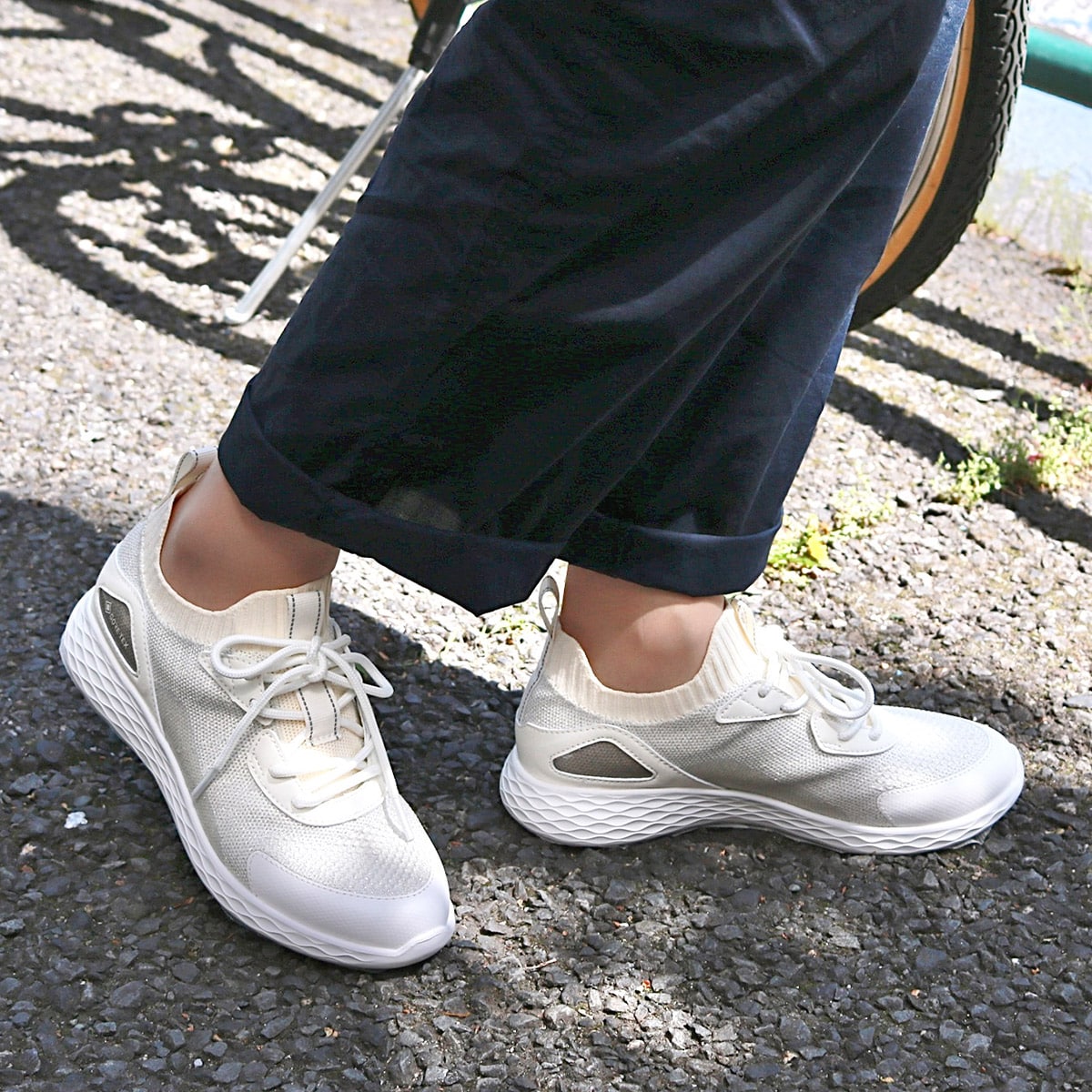 【GORE-TEX】マドラスウォーク madras Walk　GORE－TEX機能搭載 フライニットスニーカー  MWL3000 IVORY 23.0