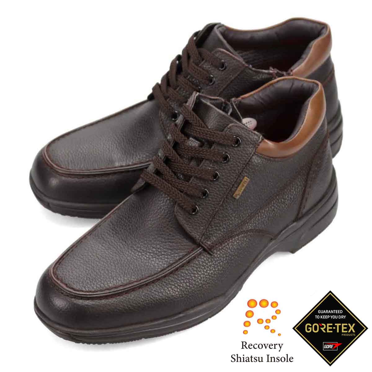 【GORE-TEX】マドラスウォーク madras Walk 「Recovery Shiatsu Insole」搭載で指圧効果により血行を115％促進。 【防水 防滑 4E 】ゴアテックスフットウェア レースアップカジュアルブーツ SPMW5477R BROWN 25.0