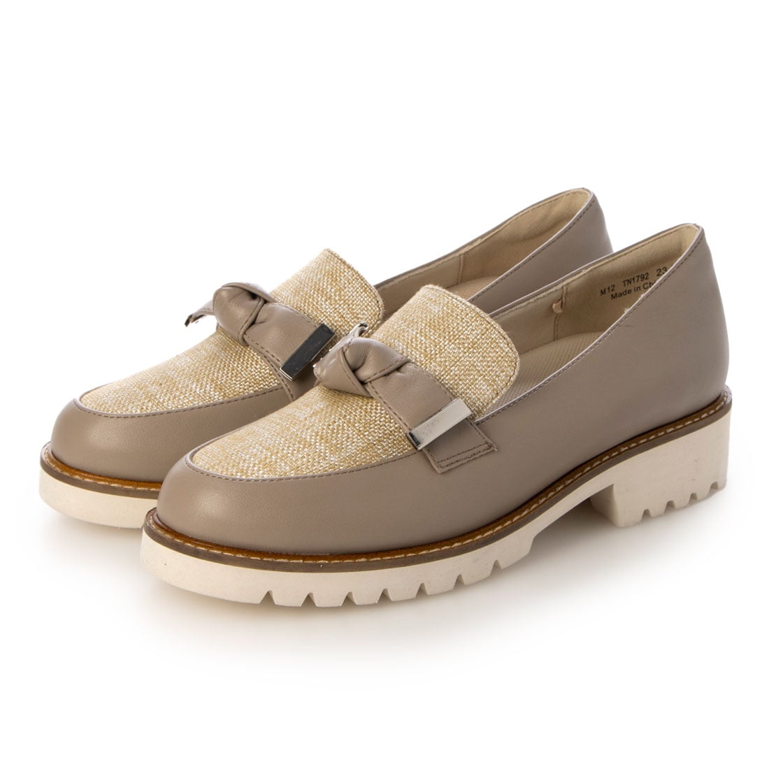テーン tehen 高みえきれいめローファー　TN1792 BEIGE-TX 23.0