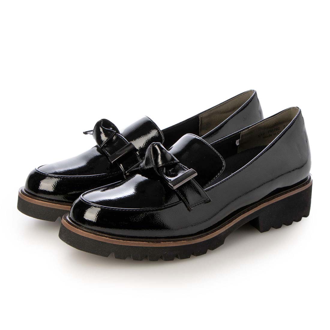 テーン tehen 高みえきれいめローファー　TN1792 BLACK-ENAMEL 23.0