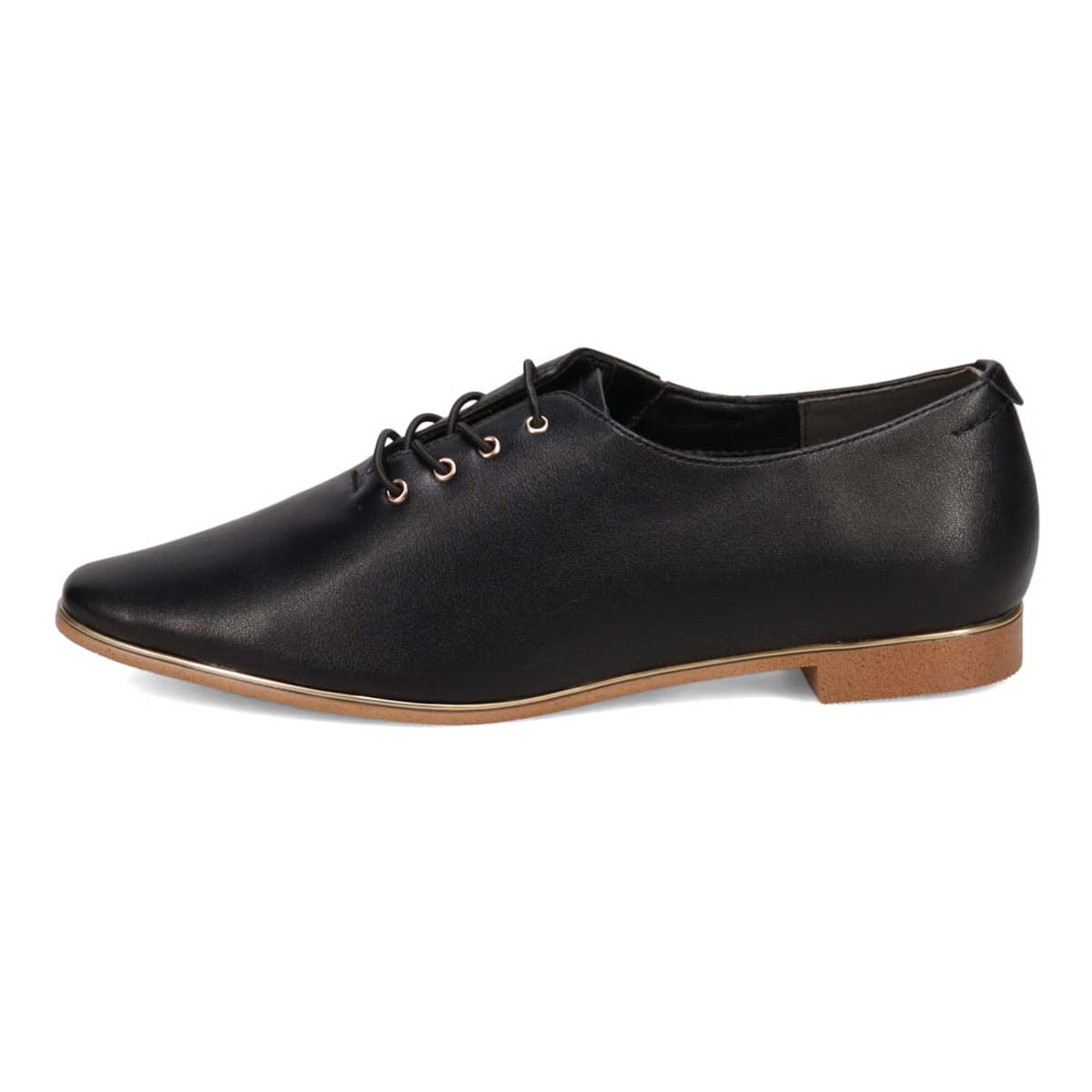 テーン tehen レースアップ ベーシックフラットパンプス　TN1801 BLACK 23.0