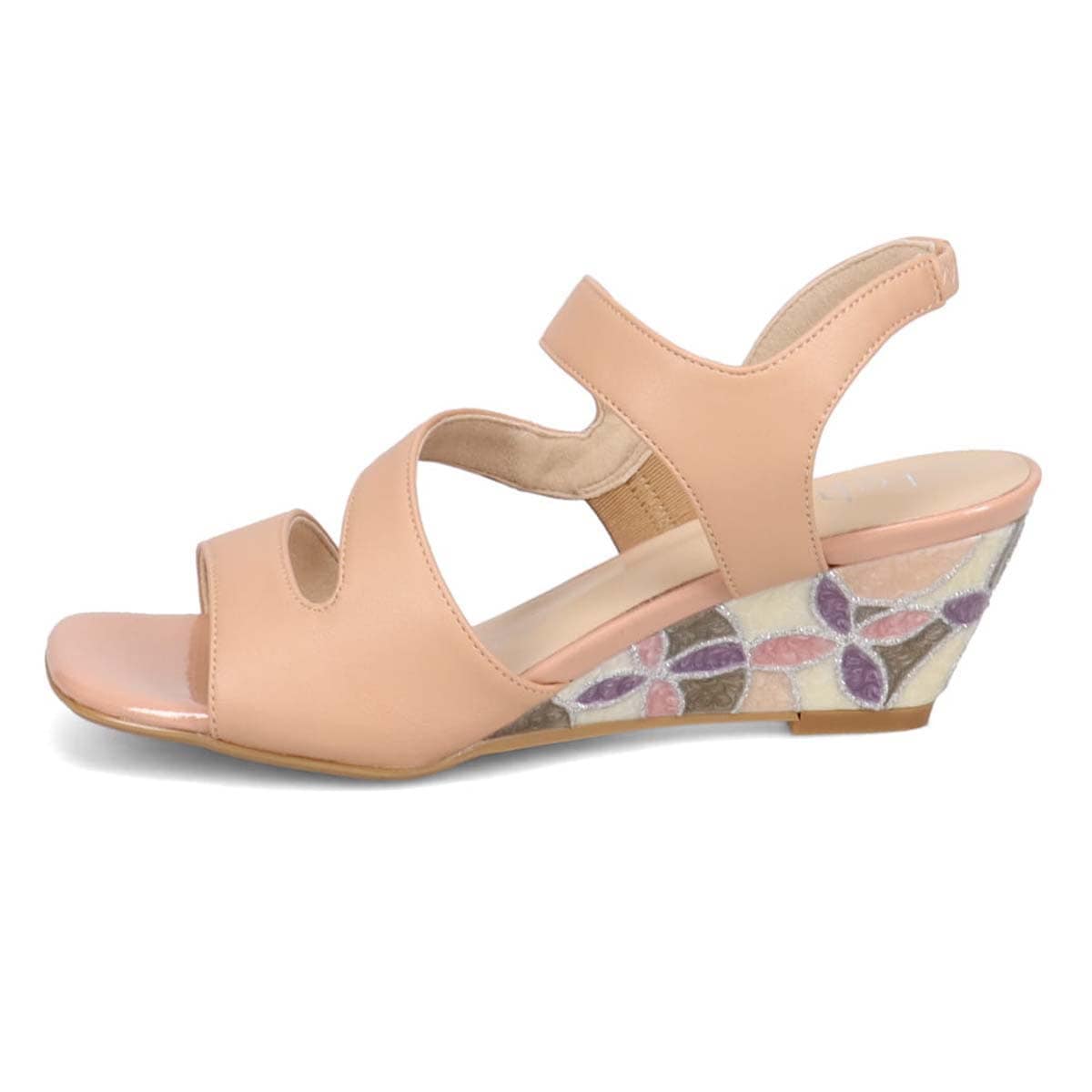 テーン tehen ステンドグラスウエッジヒールサンダル　TN1803 BEIGE 23.0