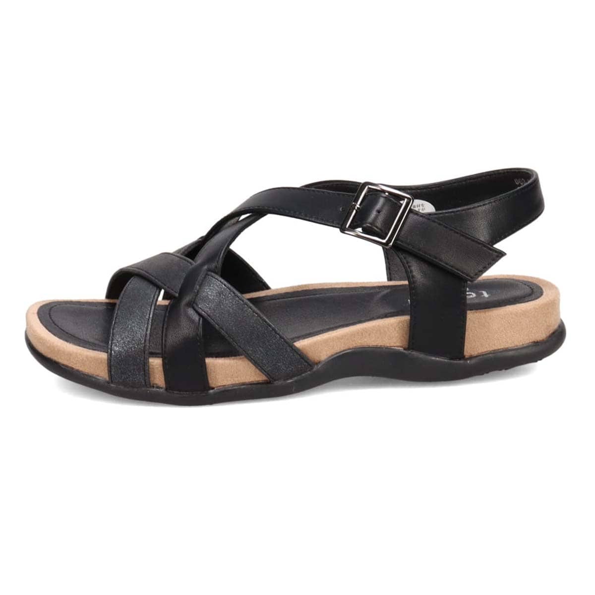 テーン tehen 夏の定番フットベッドフラットサンダル　TN5011 BLACK M　(23.0～23.5)