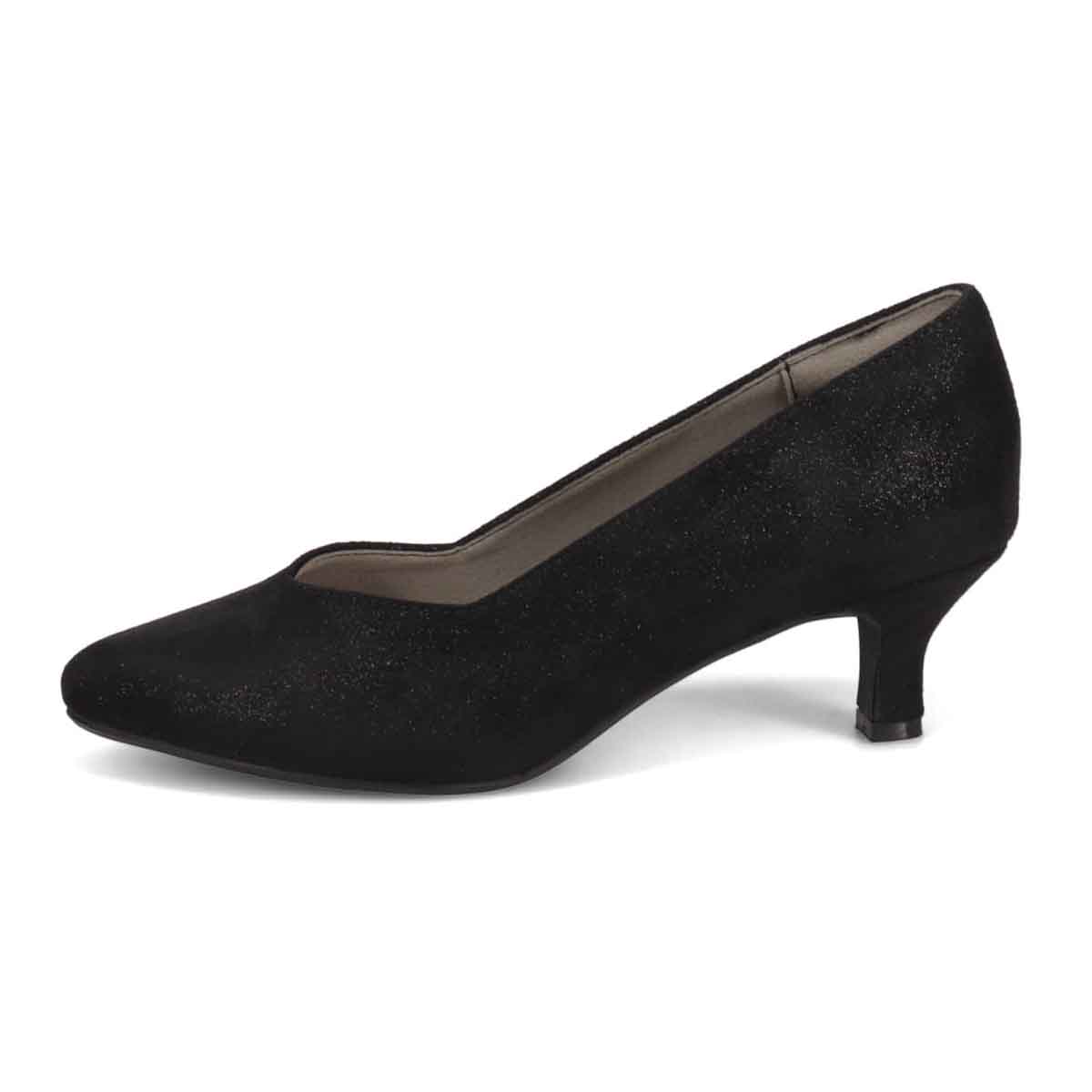 テーン tehen【Vカット】レディース パンプス 通勤 5㎝ヒール 歩きやすい TN5501 BLACK-METALLIC 23.0