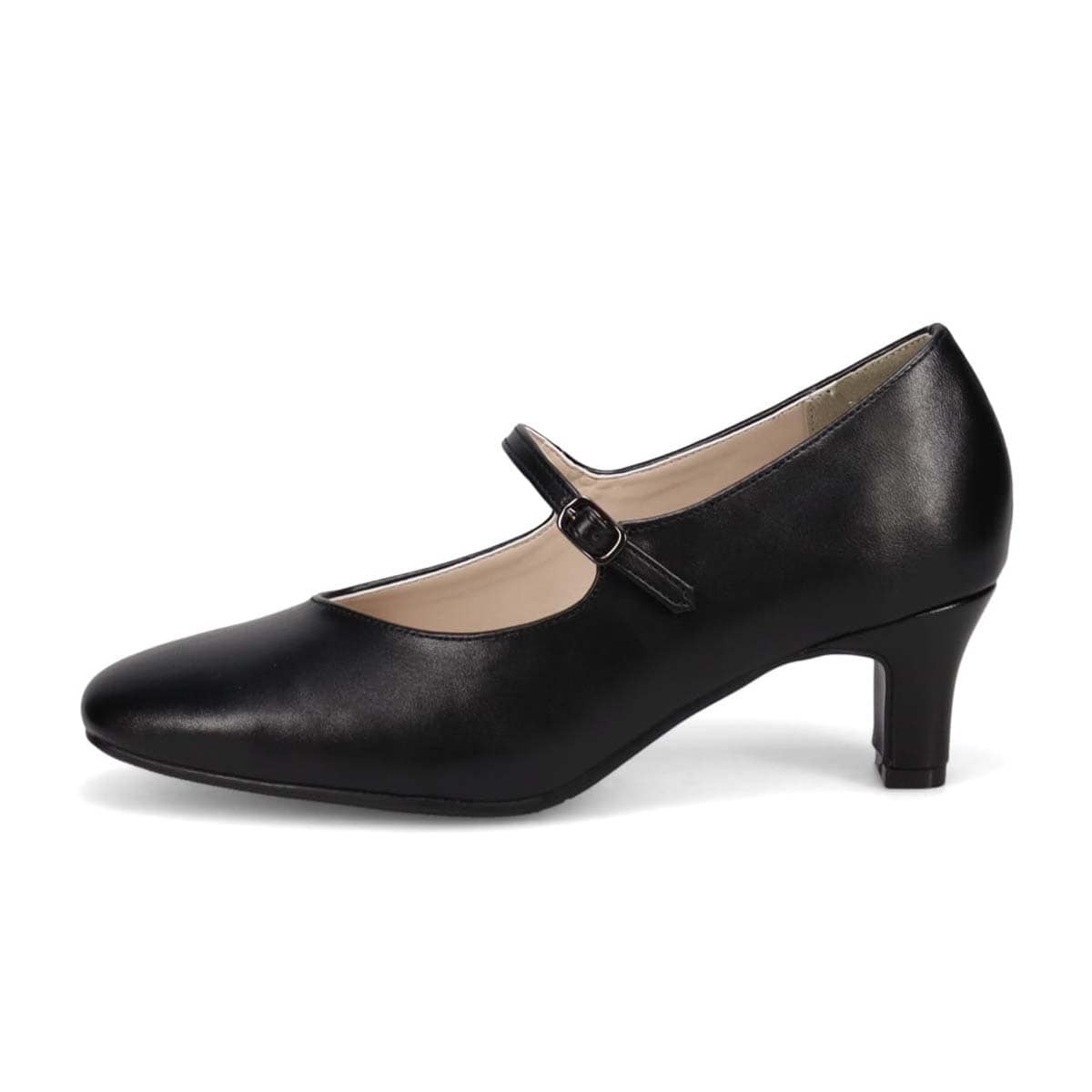 テーン tehen 甲ストラップ付　5.5cmヒールベーシックパンプス　TN5514 BLACK 23