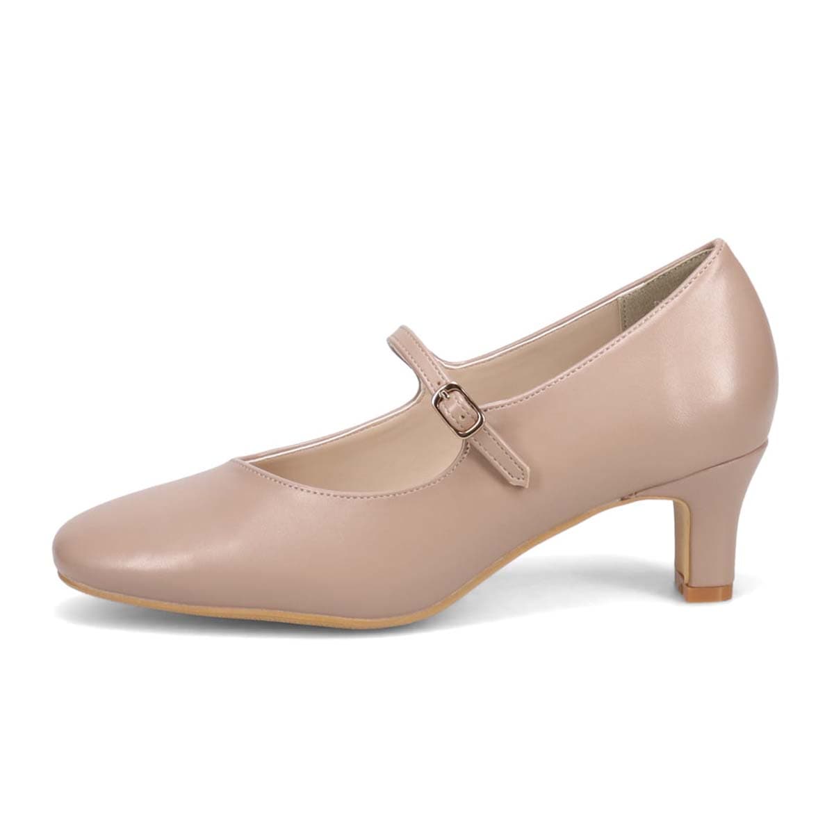 テーン tehen 甲ストラップ付　5.5cmヒールベーシックパンプス　TN5514 OAK 23