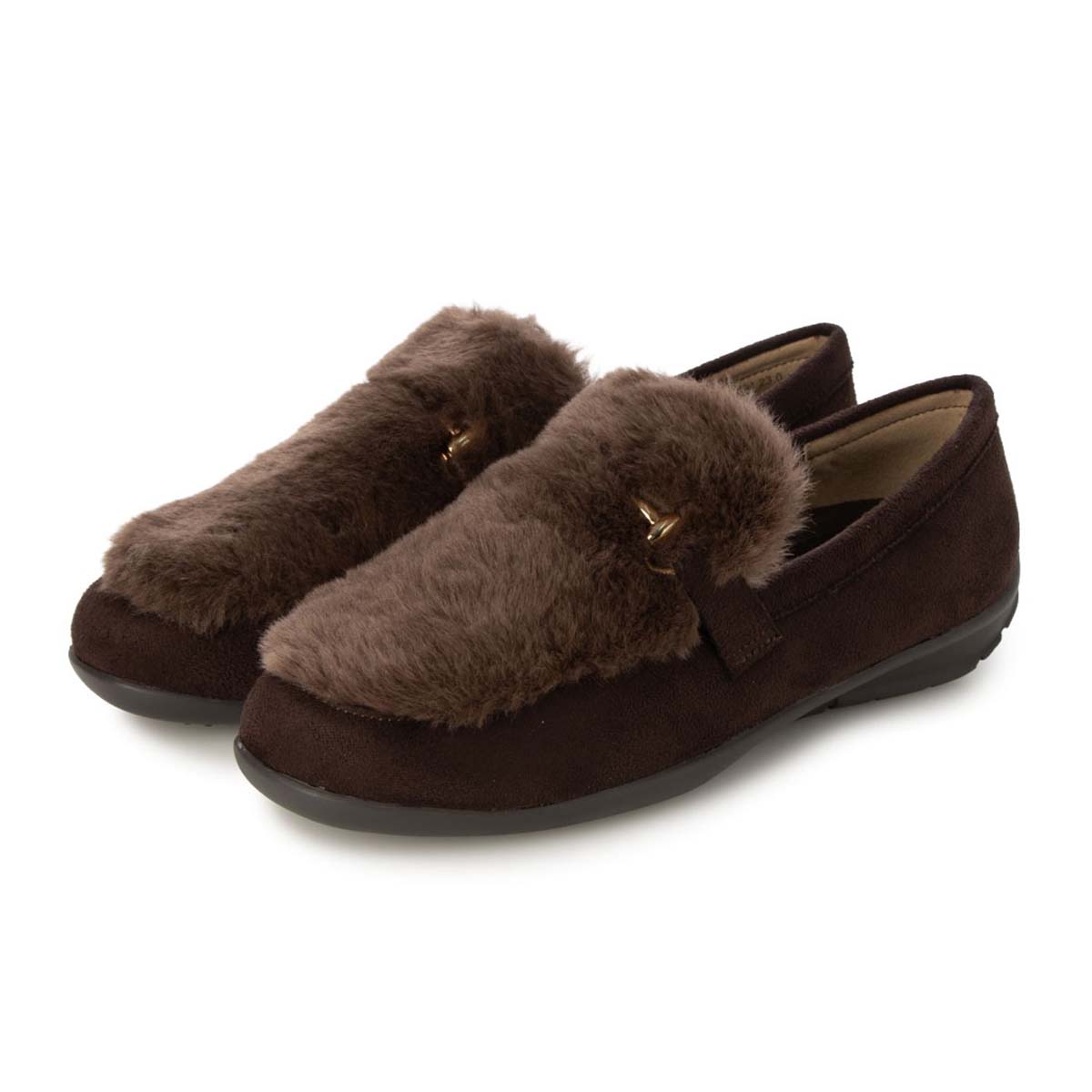 テーン tehen ビットとファー付きドライビングシューズ TN5704 D-BROWN 23.0
