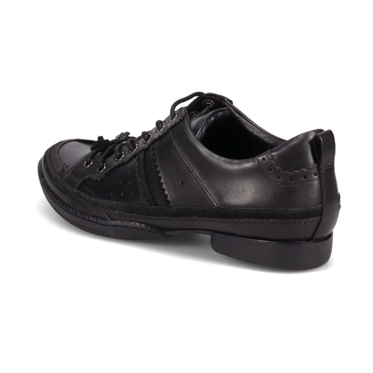 KATHARINE HAMNETT LONDON　レースアップカジュアルレザースニーカー　03965 BLACK 25.0