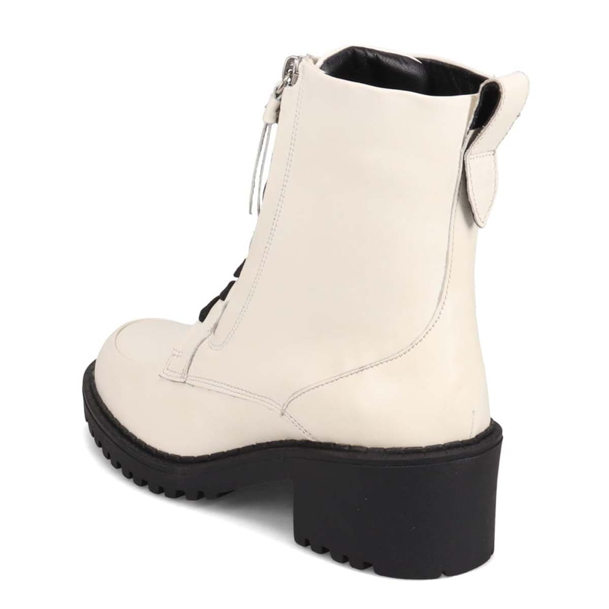 KATHARINE HAMNETT LONDON　厚底レースアップブーツ 048107 WHITE 23.0