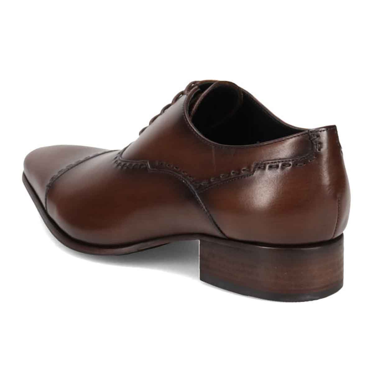 KATHARINE HAMNETT LONDON　ロングノーズ・ストレートチップビジネスシューズ　31683 D-BROWN 25.0