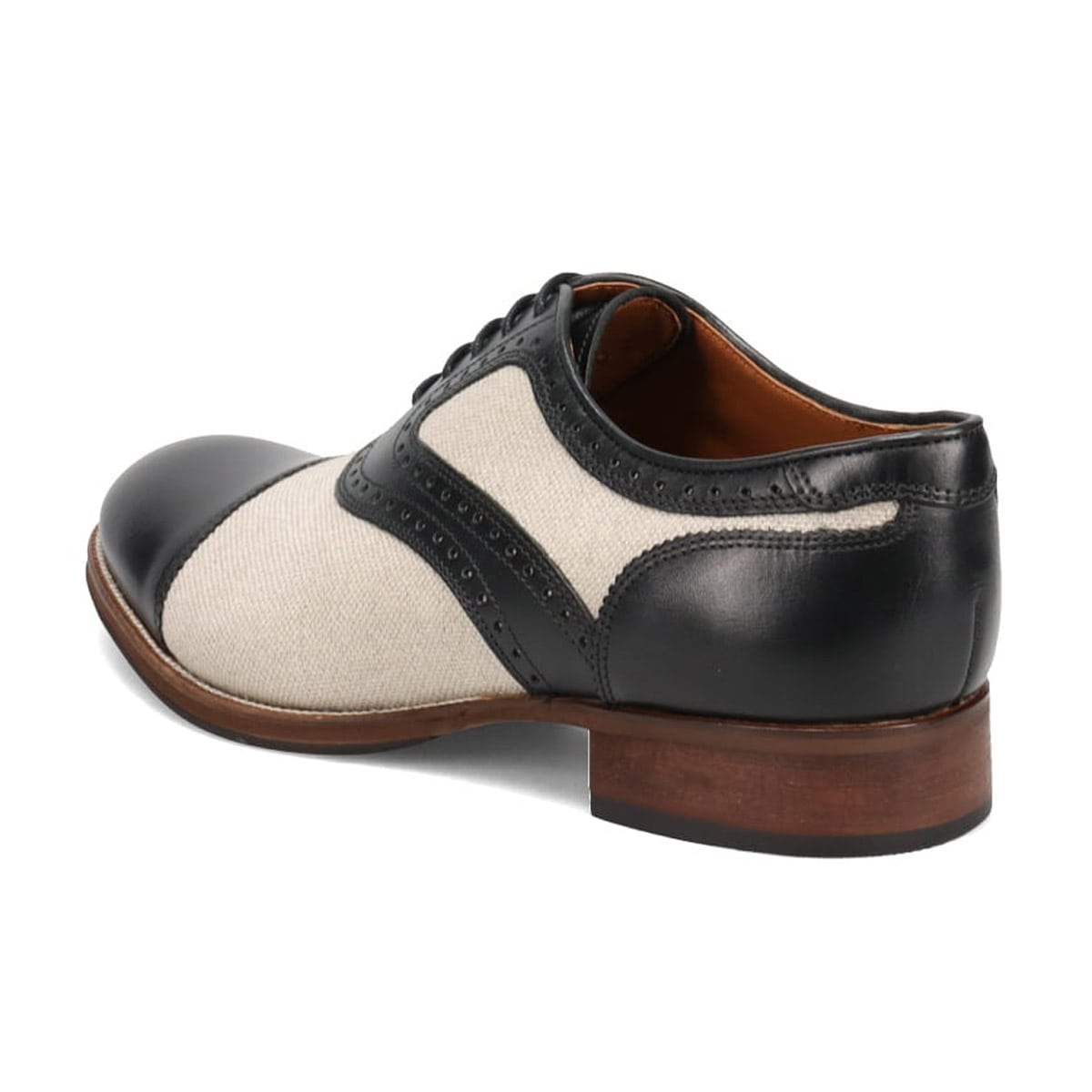 キャサリンハムネットロンドン KATHARINE HAMNETT LONDON　キャンバス×レザーコンビ ストレートチップ  31714 BLACK/BEIGE 25.0