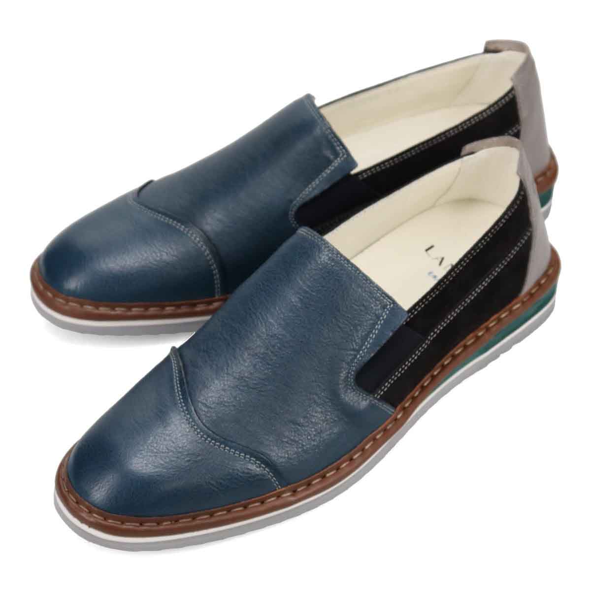 ランバンオンブルー LANVIN en Bleu  バイカラースリッポン カジュアルシューズ  86520 NAVY 25.0