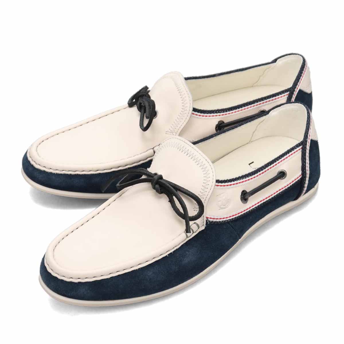 ランバンオンブルー LANVIN en Bleu  コンビネーションドライビングシューズ 86544 WHITE 25.0