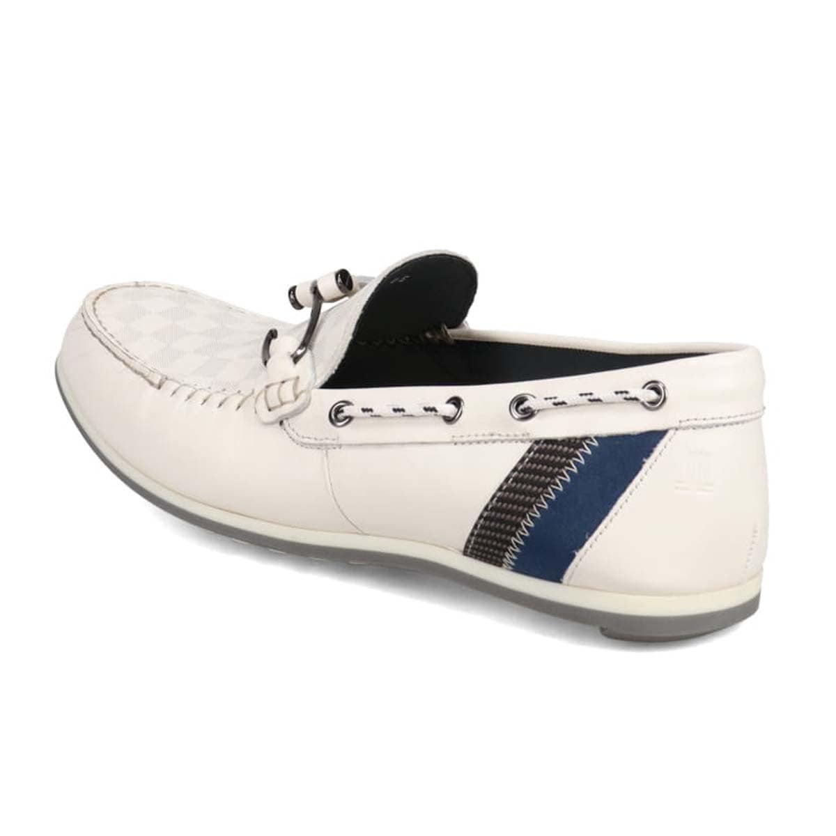 ランバンオンブルー LANVIN en Bleu  フィッシングホックドライビングシューズ　86561 WHITE 25.0